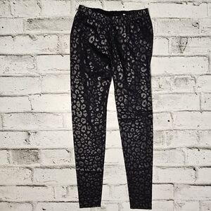 Xhilaration Women's Black Metallic Leopard Print Leggings